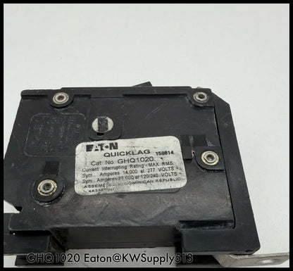 GHQ1020~Eaton GHQ1020 20A 277VAC 1P 1PH 14KA Circuit Breaker-Used