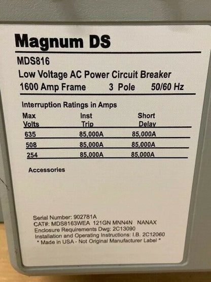 1600A Circuit Breaker-MDS816