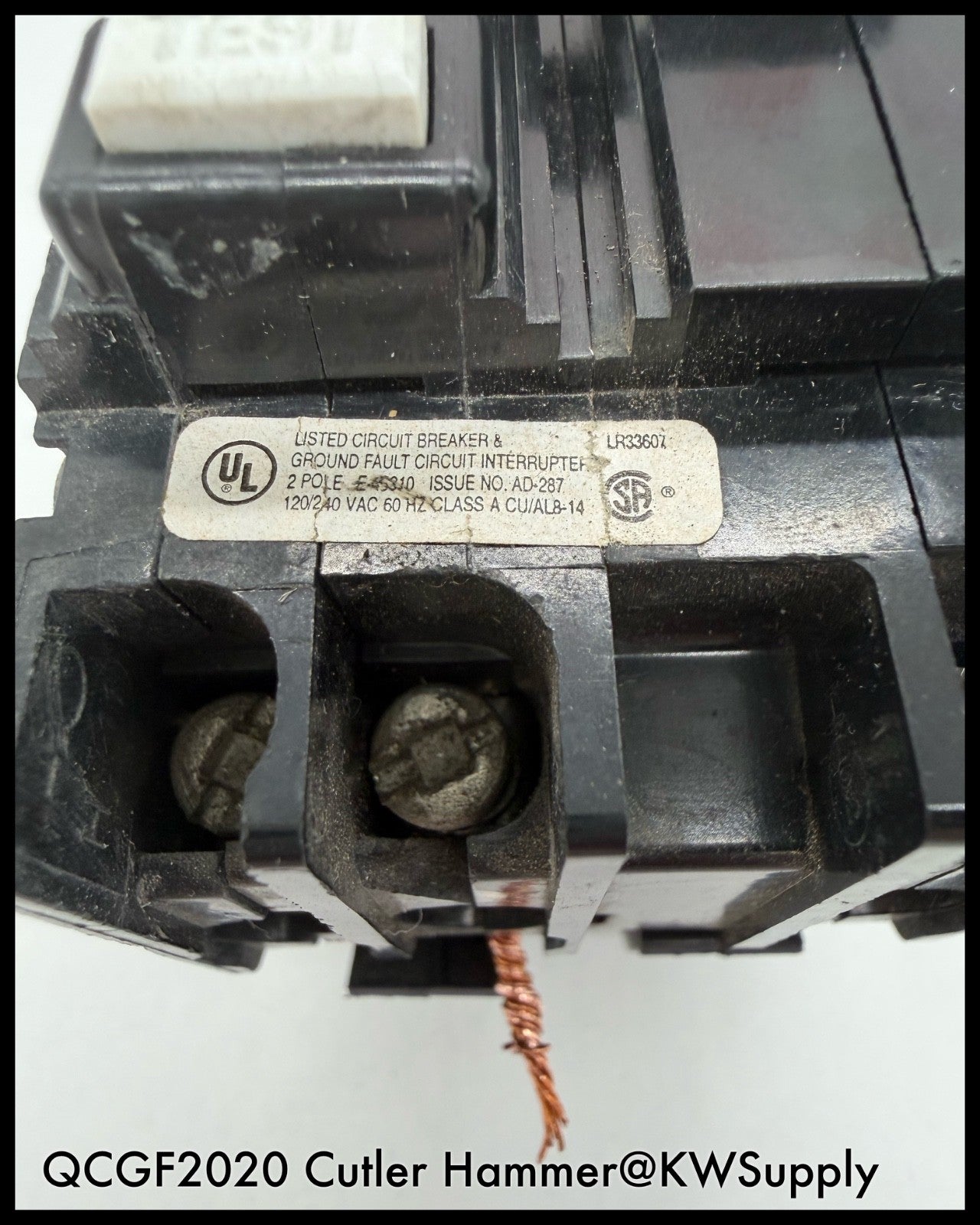 QCGF2020~Cutler Hammer QCGF2020 20A 120/240V 2P 10KA Circuit Breaker-Used