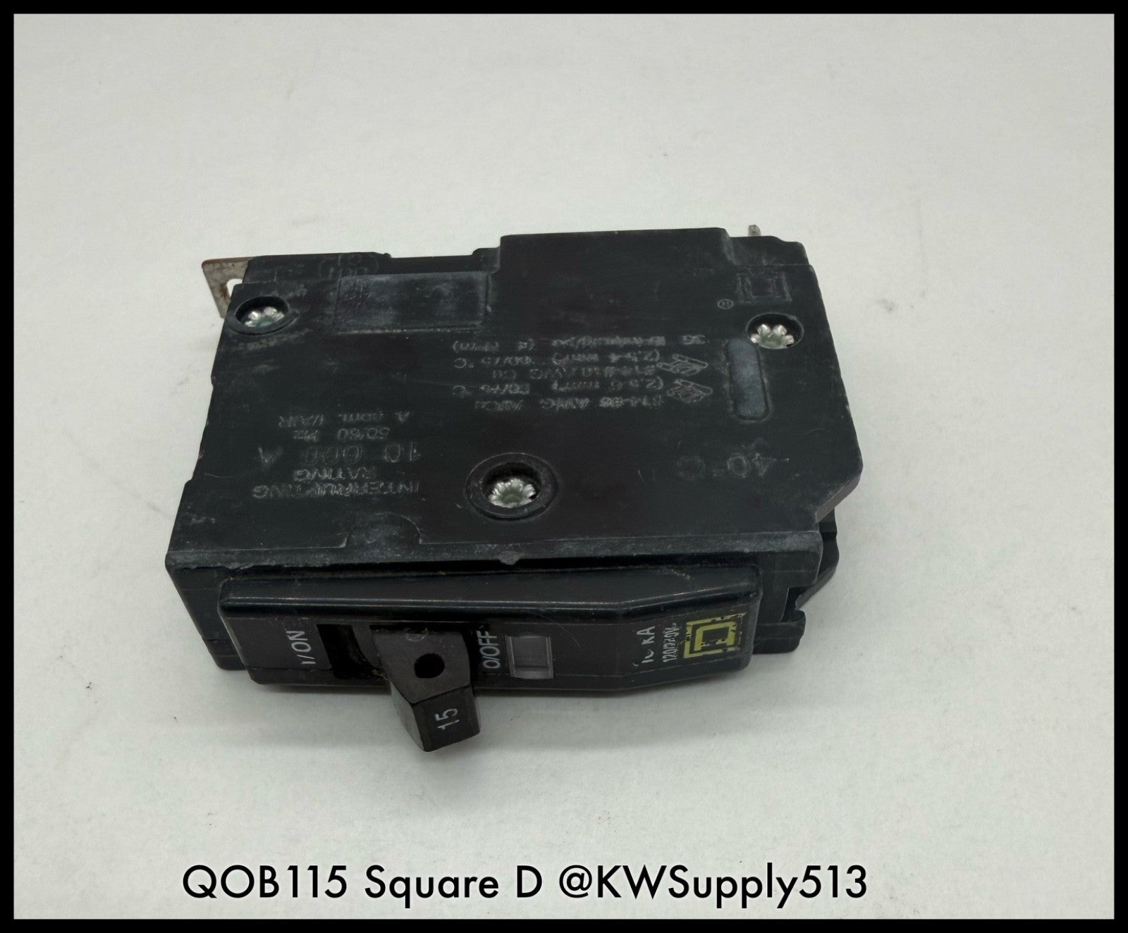 QOB115~Square D QOB115 15A 120VAC 1P 10KA TM LI Mini Circuit Breaker-Used