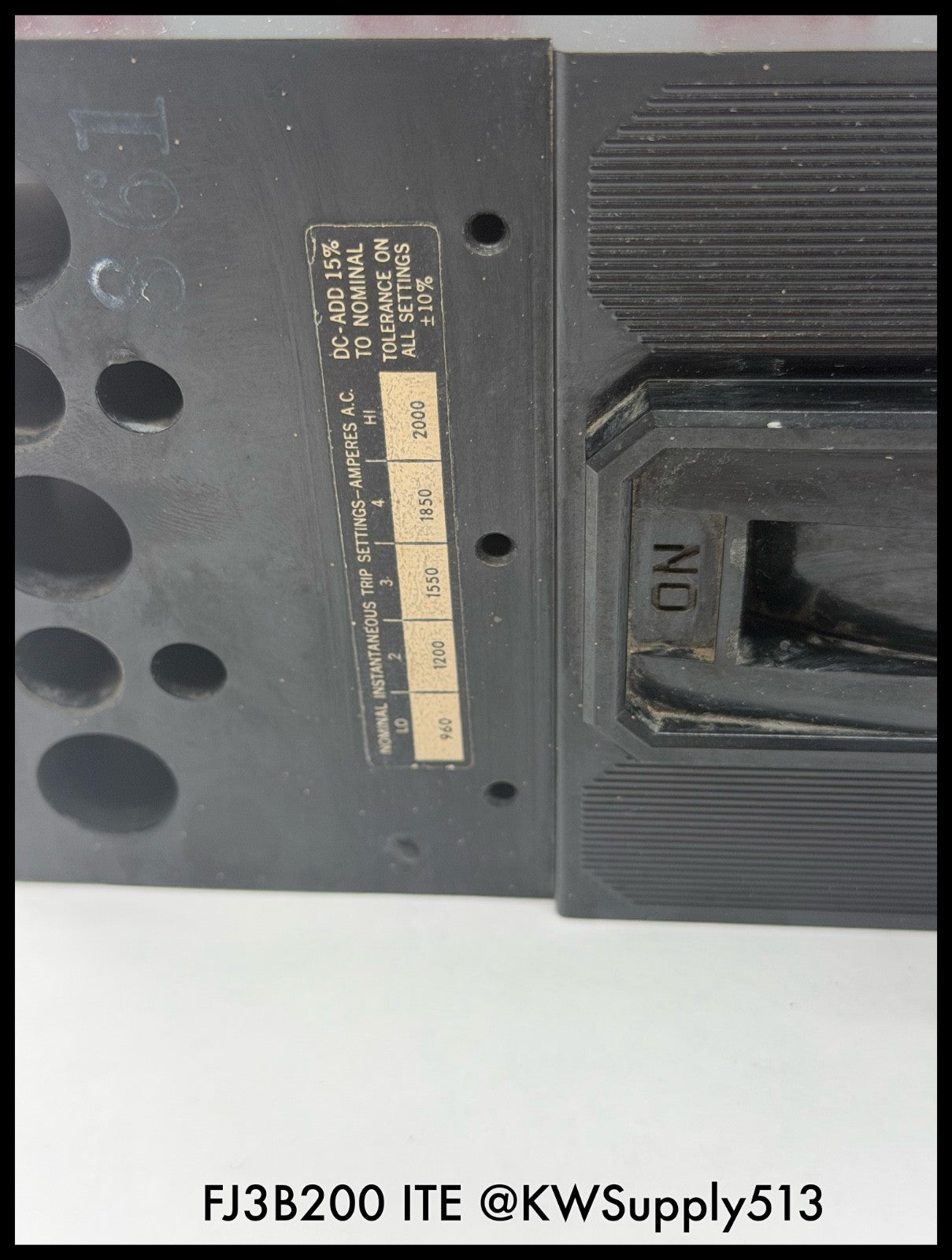 FJ3B200~ITE FJ3B200 200A 3P 3PH 600VAC 14KA TM Circuit Breaker-Used