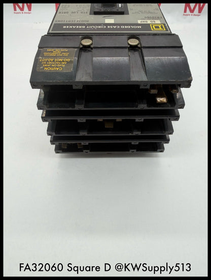 FA32060~Square D FA32060 60A 240V 3P 3PH 10KA I-Line Circuit Breaker-Used