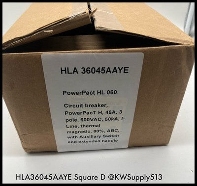 HLA36045AAYE~Square D HLA36045AAYE 45A Circuit Breaker with AS &EH Unused
