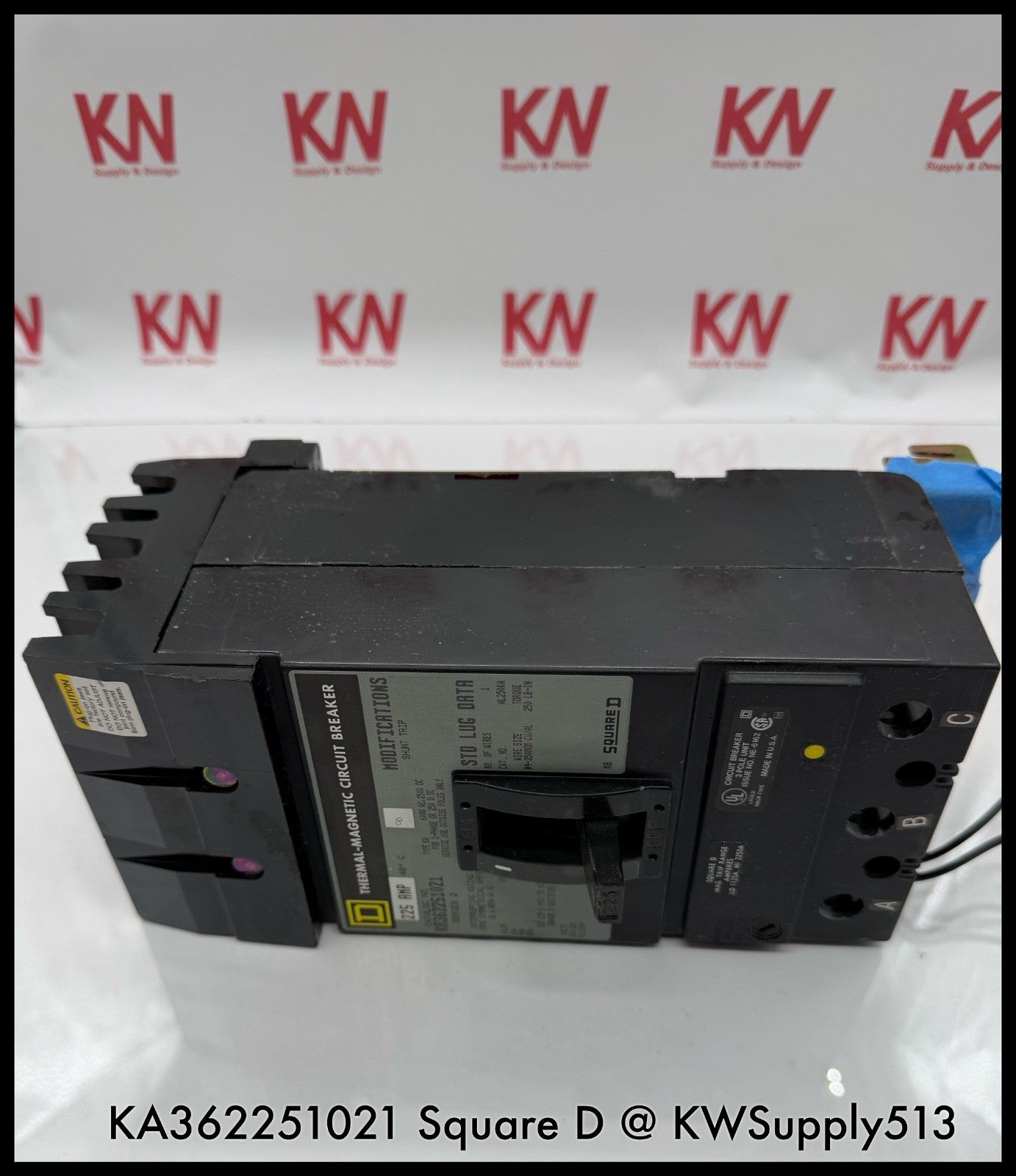 KA362251021~Square D KA362251021 225A   600Vac Circuit Breaker with Shunt-Used