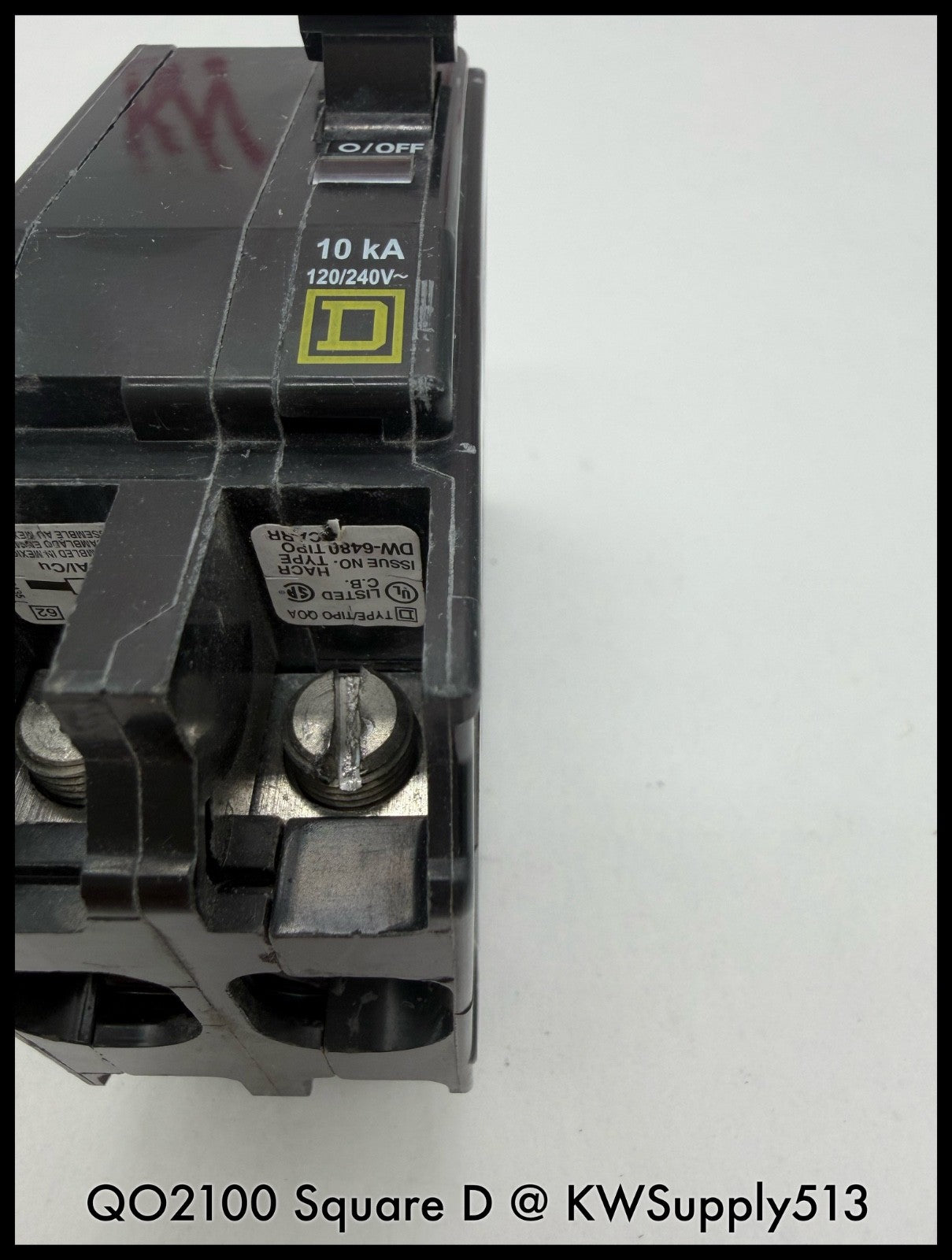 QO2100~Square D QO2100 100A 2P 120/240V 10KA TM Circuit Breaker-Used