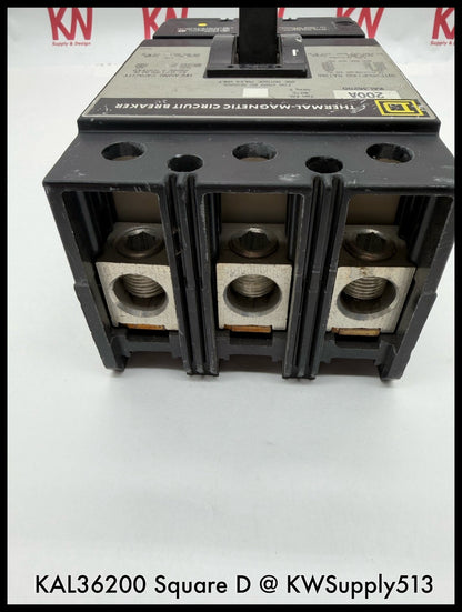 KAL36200~Square D KAL36200 200A 3P 3PH 600V 25KA Circuit Breaker-Used