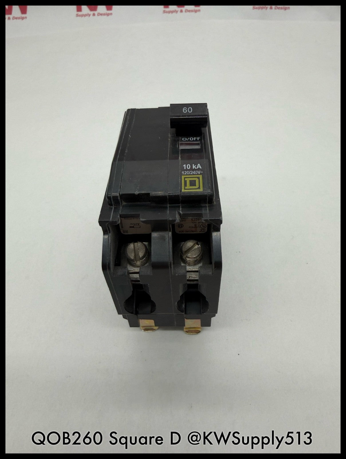 QOB260~Square D QOB260 60A 2P 240VAC 10KA TM LI Circuit Breaker-Used