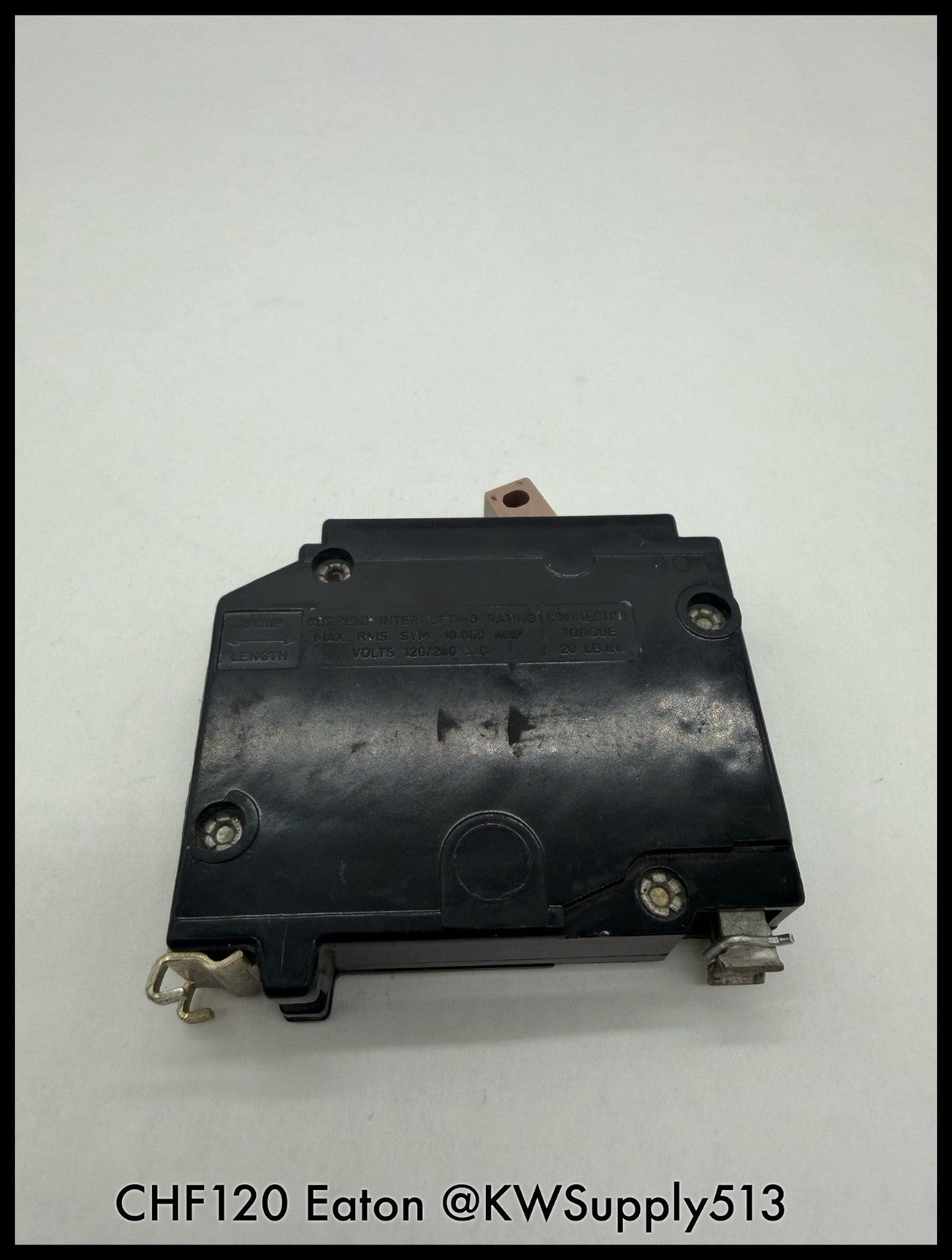 CHF120~Eaton CHF120 20A Plug On 1-Pole Circuit Breaker-Used
