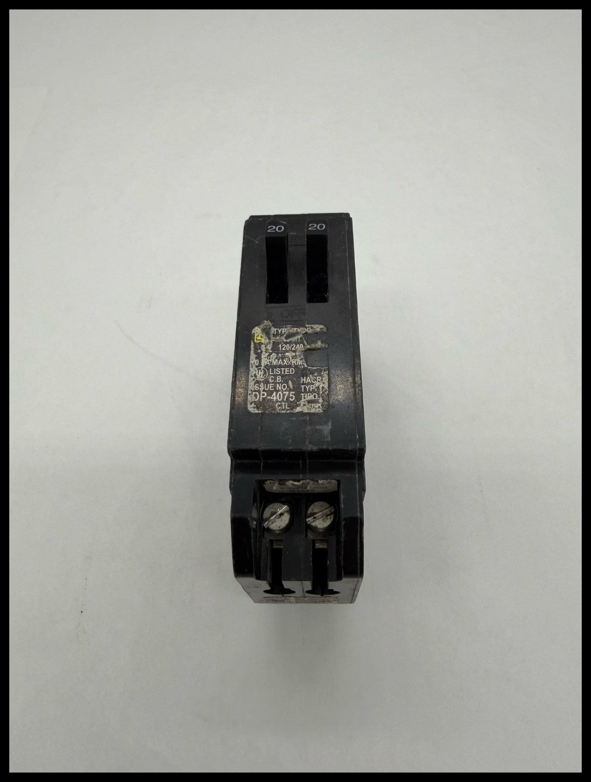 HOMT2020~Square D HOMT2020 20A 1P PH 120VAC 10KA Tandem Circuit Breaker-Used