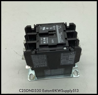 C25DND330 ~ Eaton C25DND330 30A 3P Definite Purpose Contactor 120V Coil ~ Used