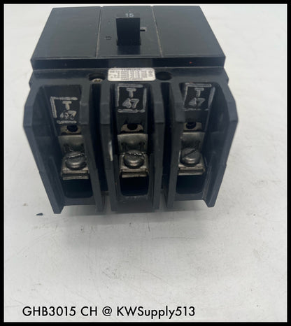 GHB3015~Cutler Hammer GHB3015 15A 3P 480V/277V Circuit Breaker-Used