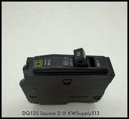 DQ120~Square D DQ120 20A 1P Circuit Breaker-Used