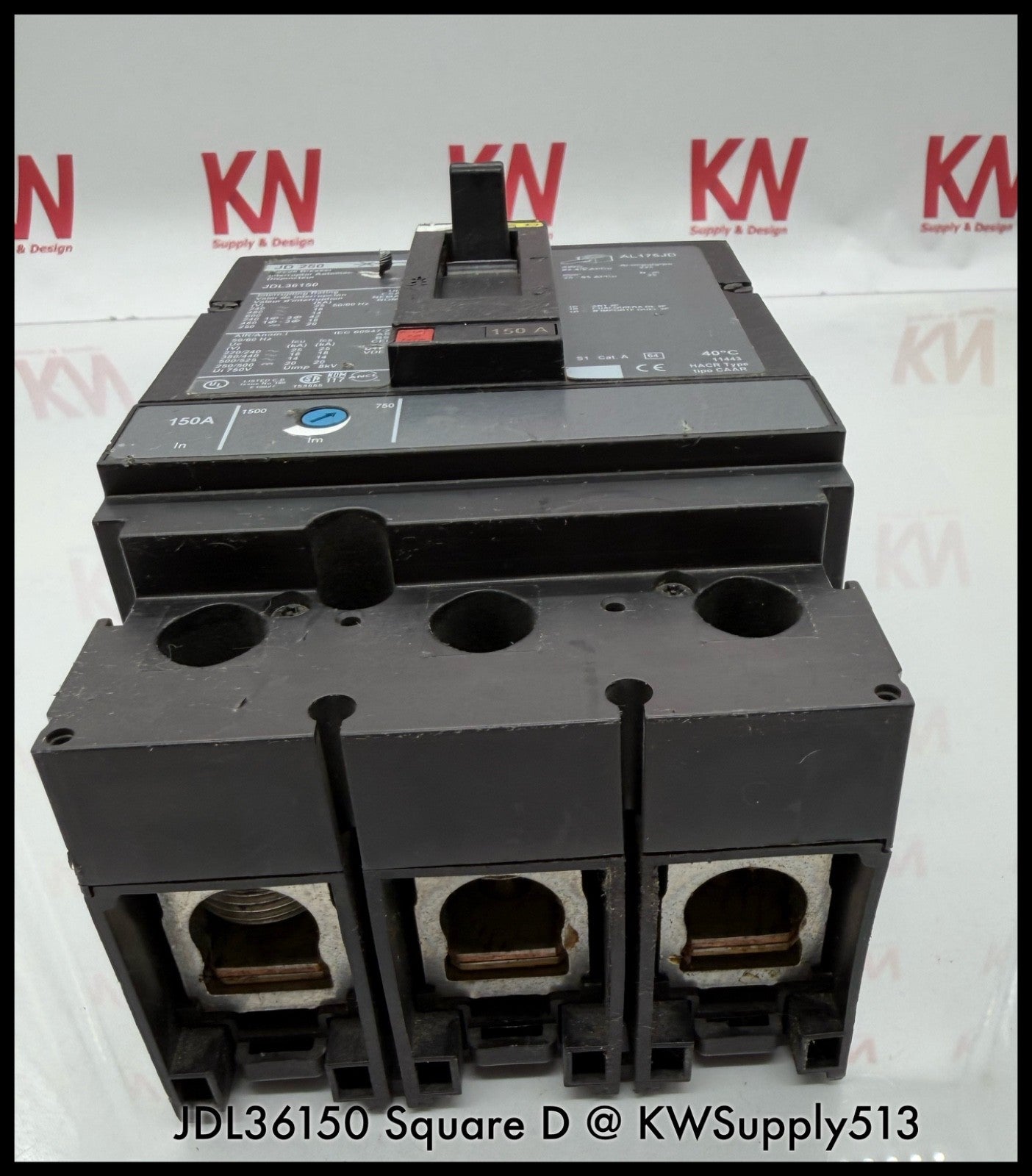 JDL36150~Square D JDL36150 150A 3P 3PH 600VAC 65KA Circuit Breaker -Used
