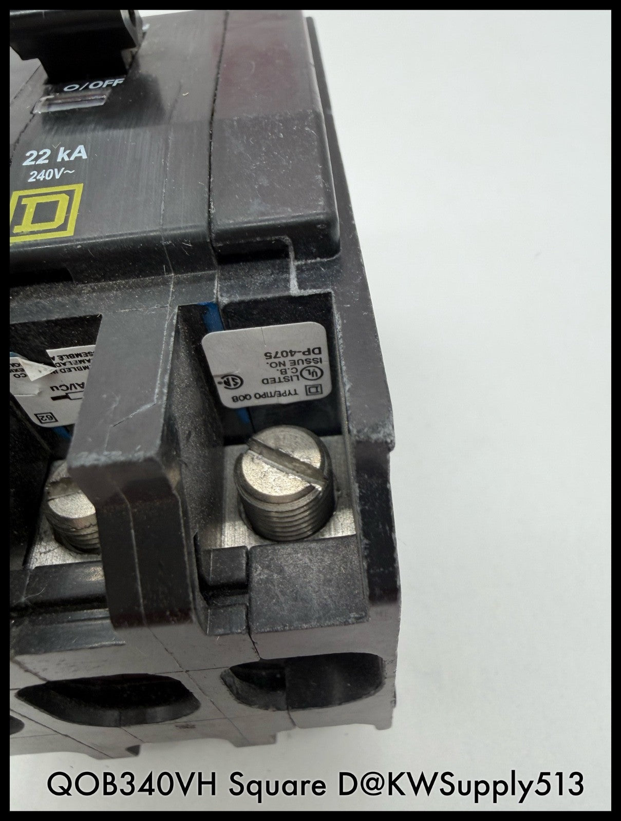 QOB340VH~Square D QOB340VH 40A 3P 3PH 240VAC Mini Circuit Breaker-Used