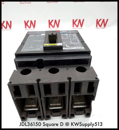 JDL36150~Square D JDL36150 150A 3P 3PH 600VAC 65KA Circuit Breaker -Used
