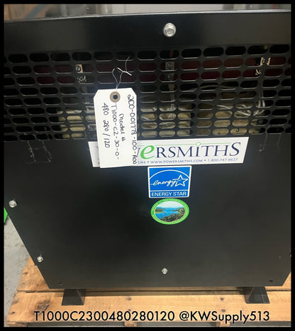 T1000-C2-30-0-480-208/120~Powersmith T1000-C2-30-0-480-208/120 Transformer-New