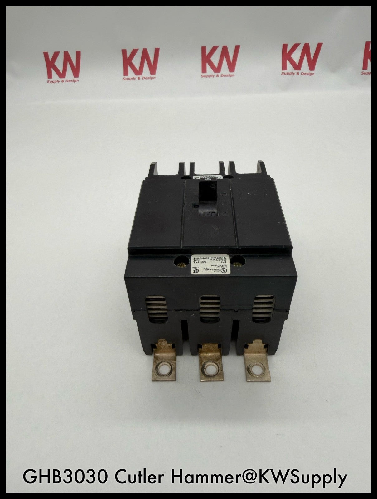 GHB3030~Cutler Hammer GHB3030 30A 3P 3PH 480V Circuit Breaker-Used