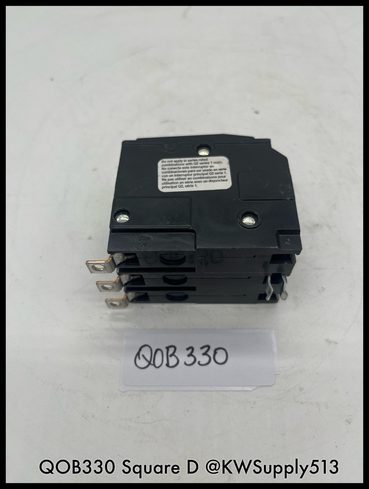 QOB330~Square D QO330 30A 3P 120/240V 10KA Mini Circuit Breaker-Used