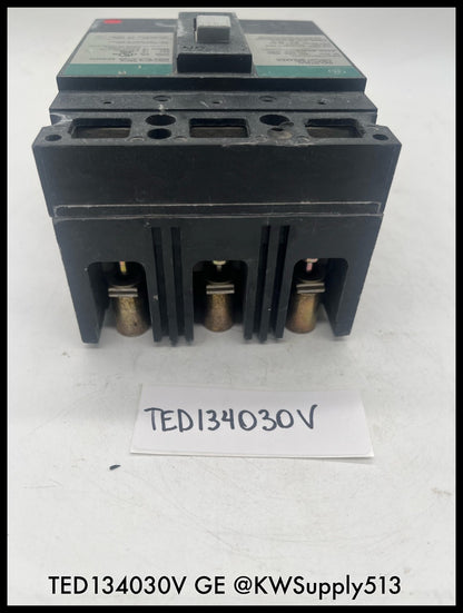 TED134030V~GE TED134030V 30A 3P 480V 18KA Industrial Circuit Breaker-Used