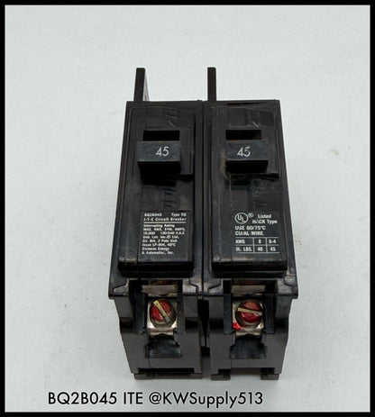 BQ2B045~ITE BQ2B045 45A 2P 1PH 120/240VAC 10KA TM Circuit Breaker-Used