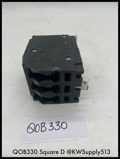QOB330~Square D QO330 30A 3P 120/240V 10KA Mini Circuit Breaker-Used