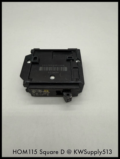 HOM115~Square D HOM115 15A 120VAC 1P 10KA TM Mini Circuit Breaker-Used
