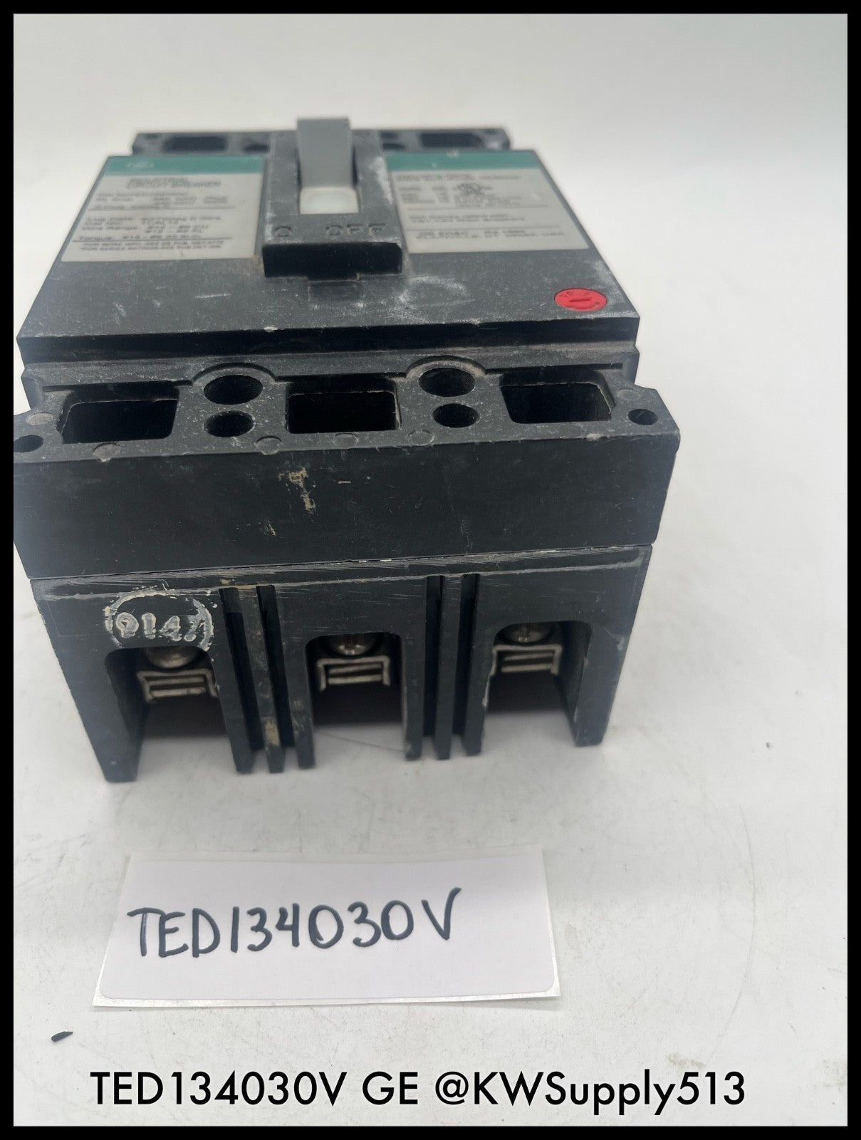 TED134030V~GE TED134030V 30A 3P 480V 18KA Industrial Circuit Breaker-Used
