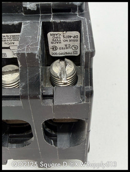 QO2125~Square D QO2125 125A 2P 240V TM LI 10KA Circuit Breaker-Used