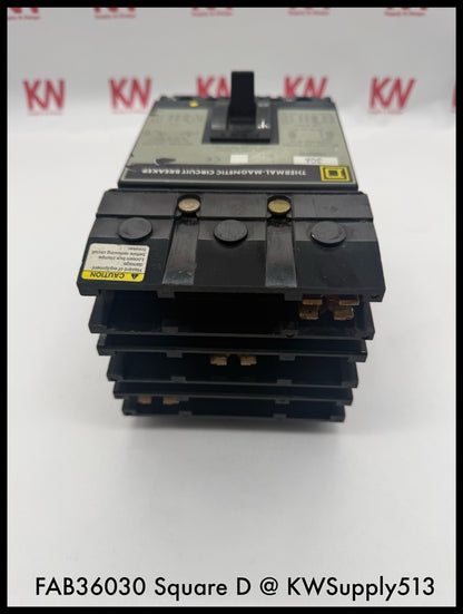 FAB36030~Square D FAB36030 30A 3P 3PH 600V 18ka I-Line Circuit Breaker-Used