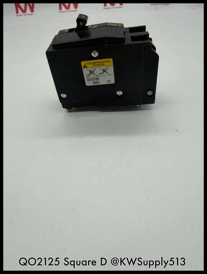 QO2125~Square D QO2125 125A 2P 240V TM LI 10KA Circuit Breaker-Used