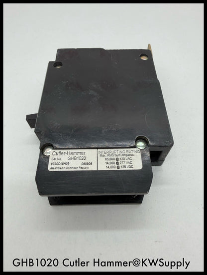GHB1020~Cutler Hammer GHB1020 20A 277/480VAC 1P 1PH 14KA Circuit Breaker-Used