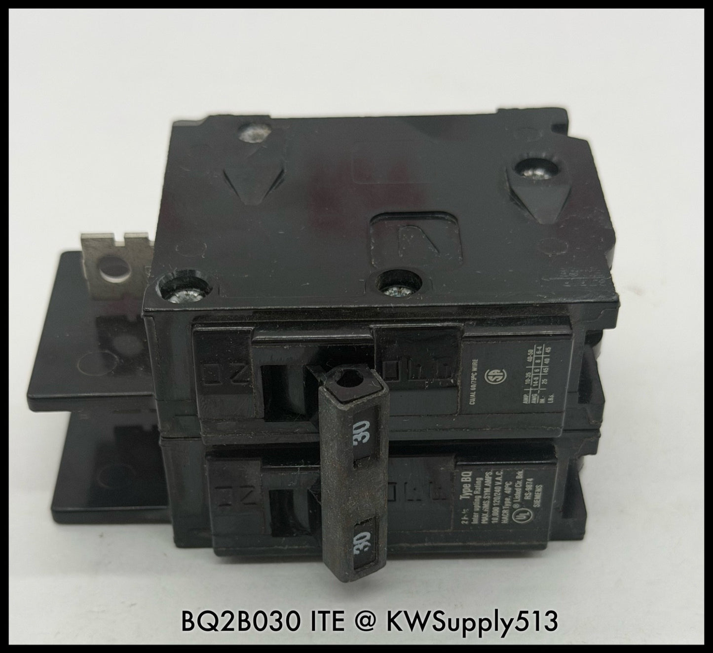 BQ2B030~ITE BQ2B030 30A 120/240VAC 2P 1PH TM Circuit Breaker-Used