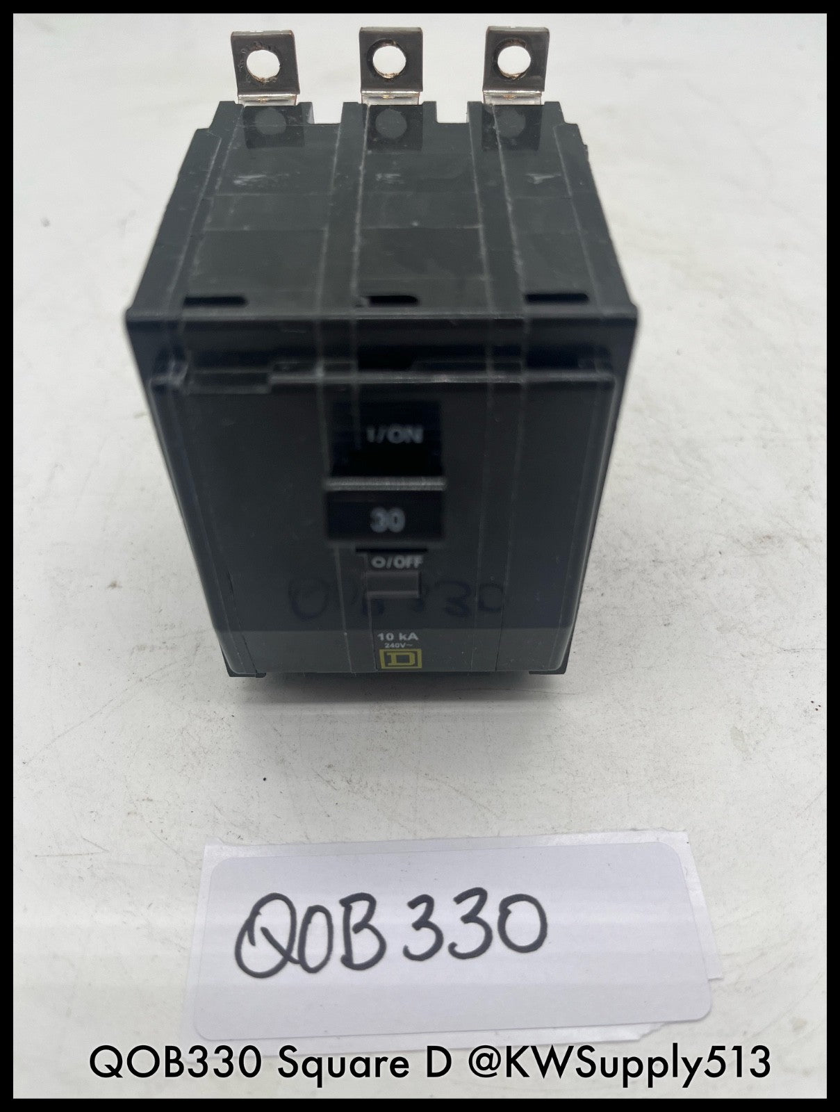 QOB330~Square D QO330 30A 3P 120/240V 10KA Mini Circuit Breaker-Used