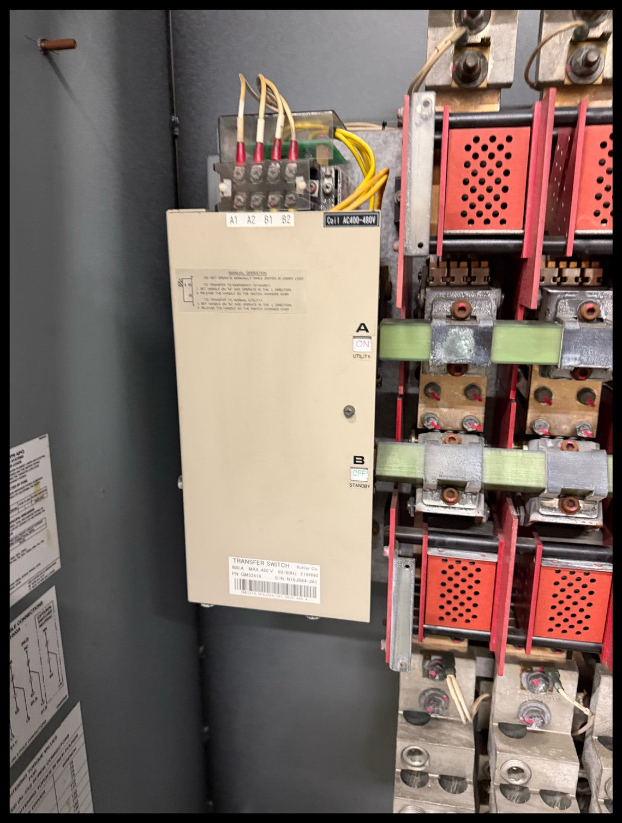 ATS1200-CPI~KOHLER ATS1200-CPI KSS-AMVA-08005 800A 480V 4P Transfer Switch-Used