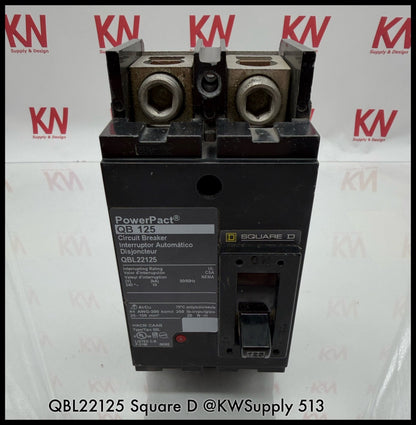 QBL22125~Square D QBL22125 125A 2P 1Ph 240VAC 10KA TM Circuit Breaker-Used