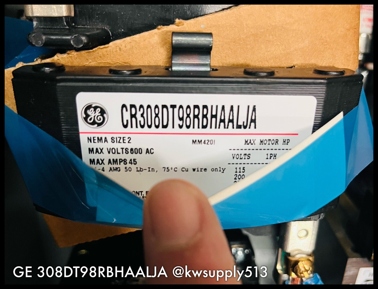308DT98RBHAALJA ~ GE 308DT98RBHAALJA 45A 3PH NEMA Sz. 2 300-Line Control- Unused