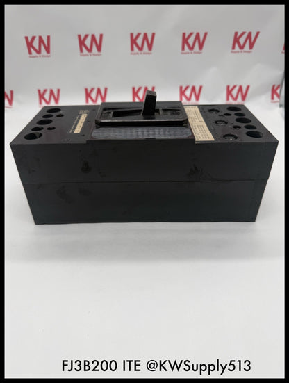 FJ3B200~ITE FJ3B200 200A 3P 3PH 600VAC 14KA TM Circuit Breaker-Used