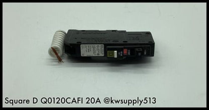 QO120CAFI ~ Sqaure D QO120CAFI MCCB 20A Arc Fault Circuit interrupter ~ Surplus