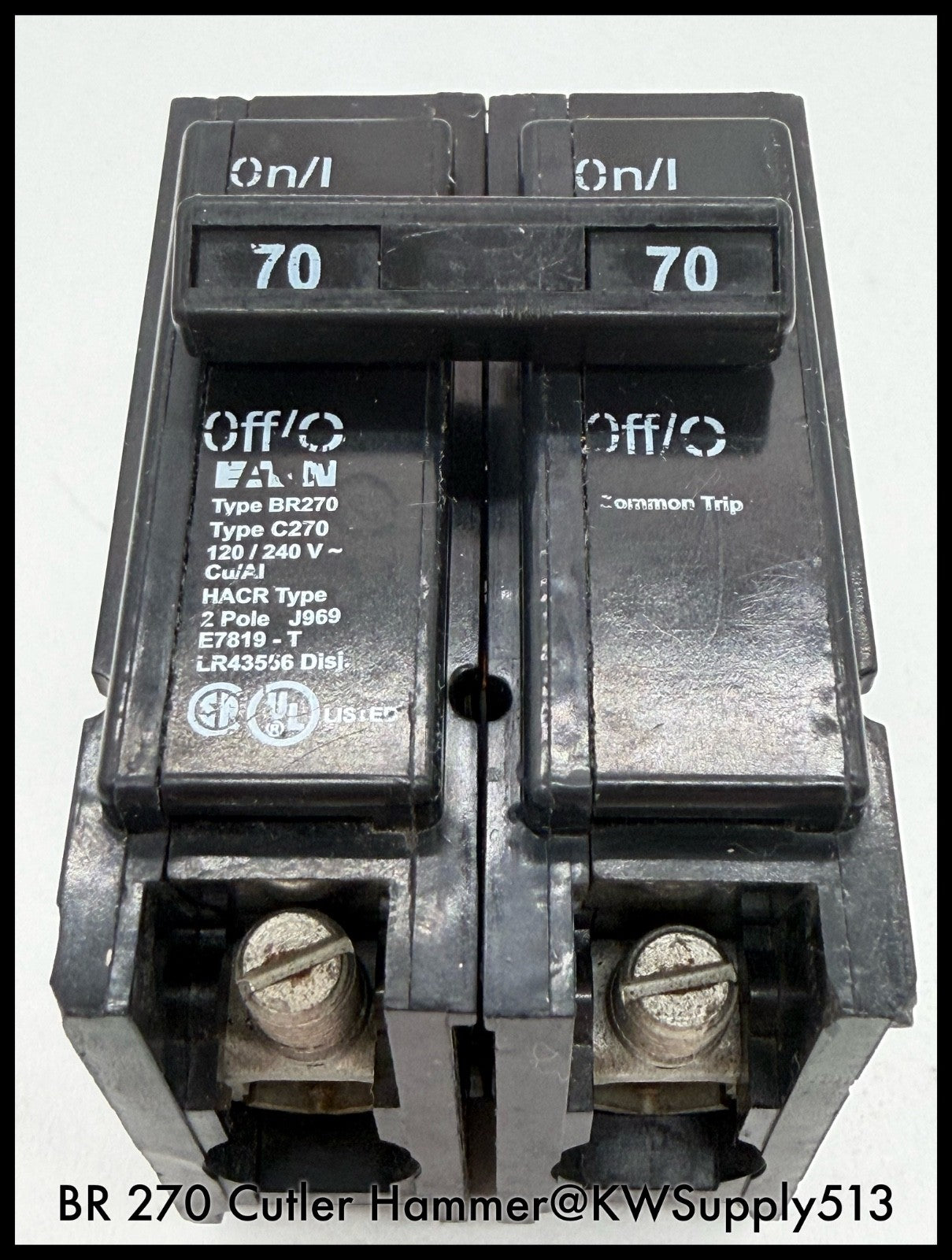 BR270~Eaton BR270 70A 2P 120/240V 10KA Circuit Breaker-Used