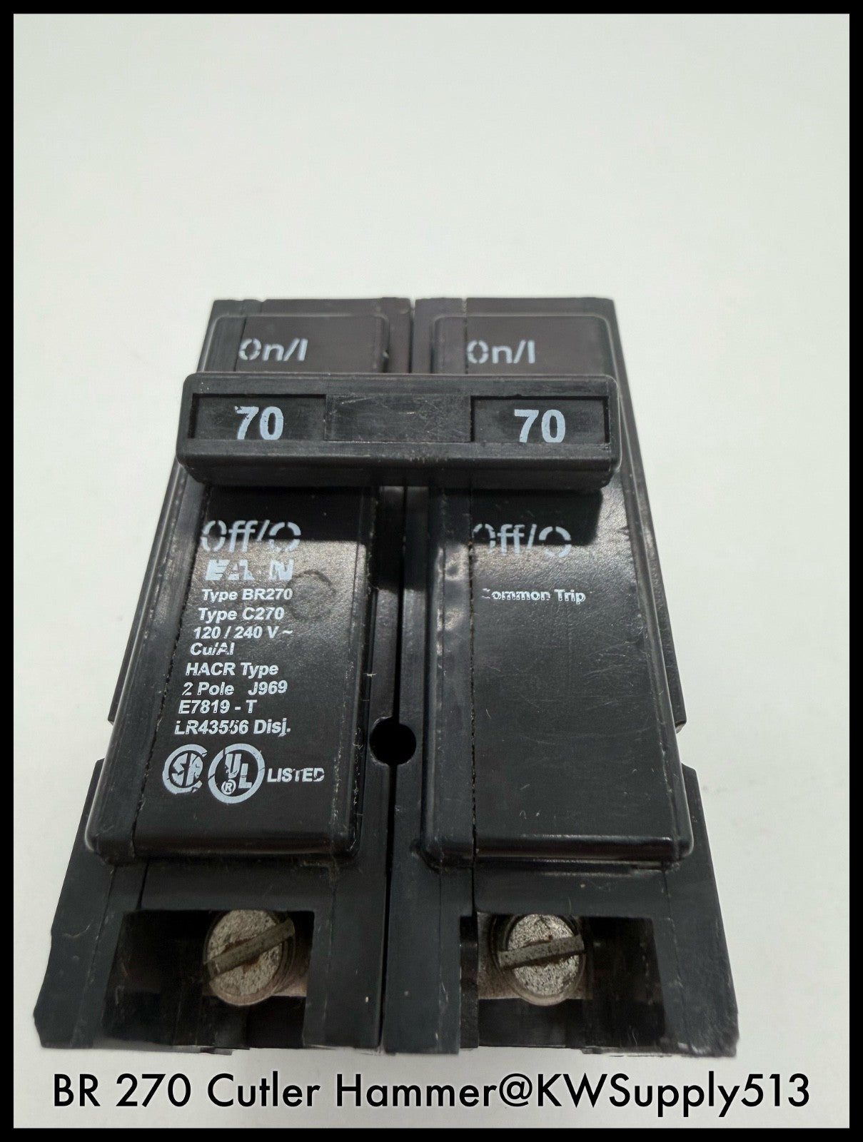 BR270~Eaton BR270 70A 2P 120/240V 10KA Circuit Breaker-Used