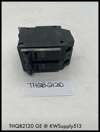 THQB2120~GE THQB2120 20A 2P 120/240Vac Circuit Breaker-Used