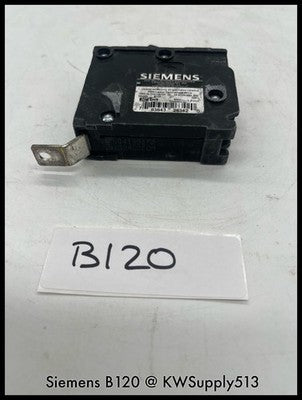 B120~Siemens B120 20A 1P 120/240V Circuit Breaker-Used
