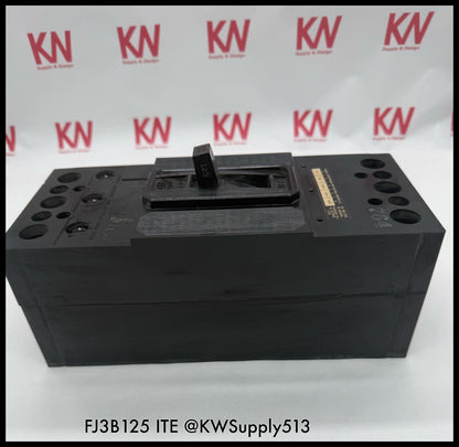 FJ3B125~ITE JF3B125 125A 3P 3PH 600V 14KA Circuit Breaker-Used