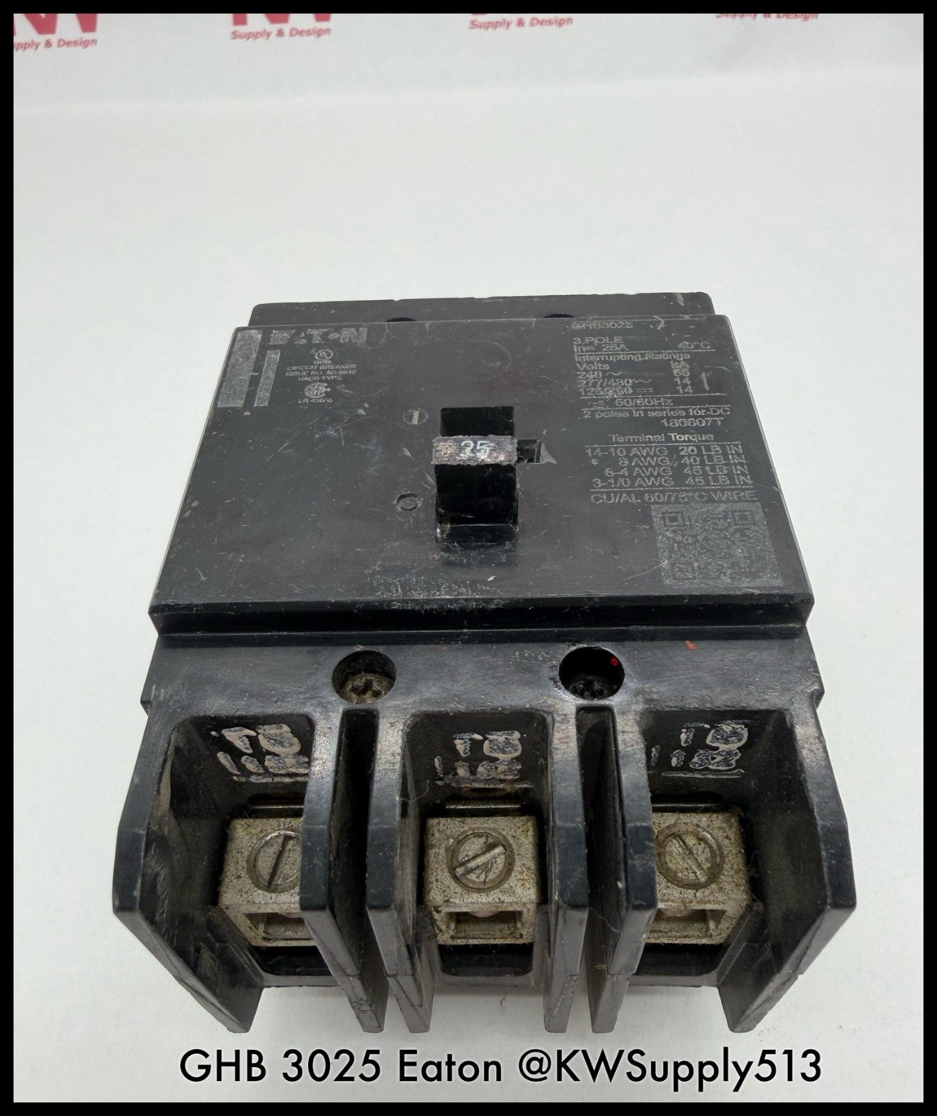 GHB3025~Eaton GHB3025 25A 480VAC Molded Case Circuit Breaker -Used