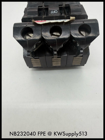 NB232040~FPE NB232040 40A 3P 240V 10KA Circuit Breaker-Used