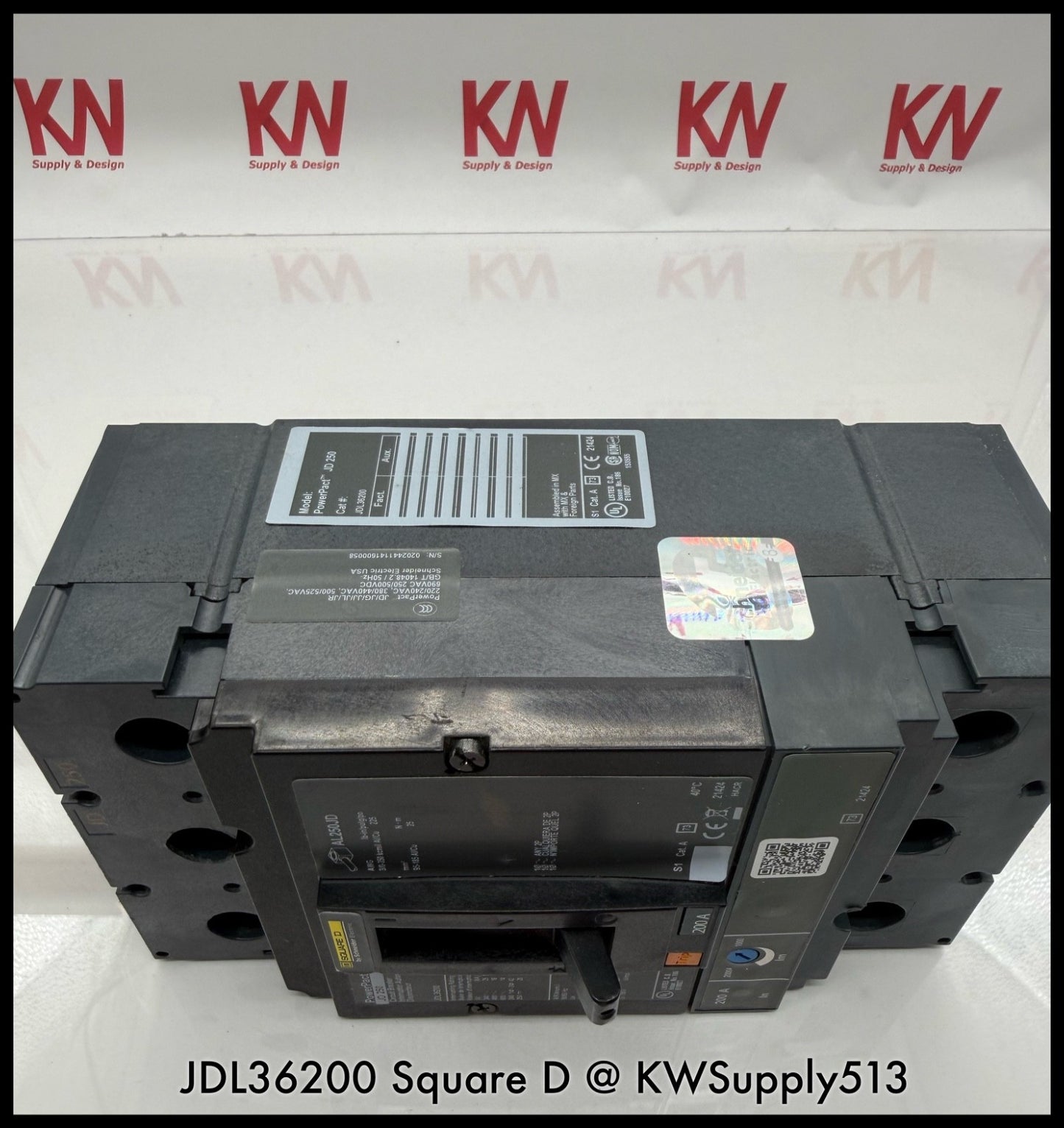 JDL36200~Square D JDL36200 200A 600VAC 3P 3PH 18KA Circuit Breaker-Used