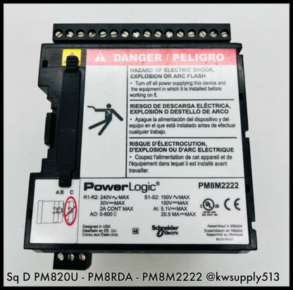 PM8M2222, PM820, & PM8RDA Electric PowerLogic Modules-PM8M2222
