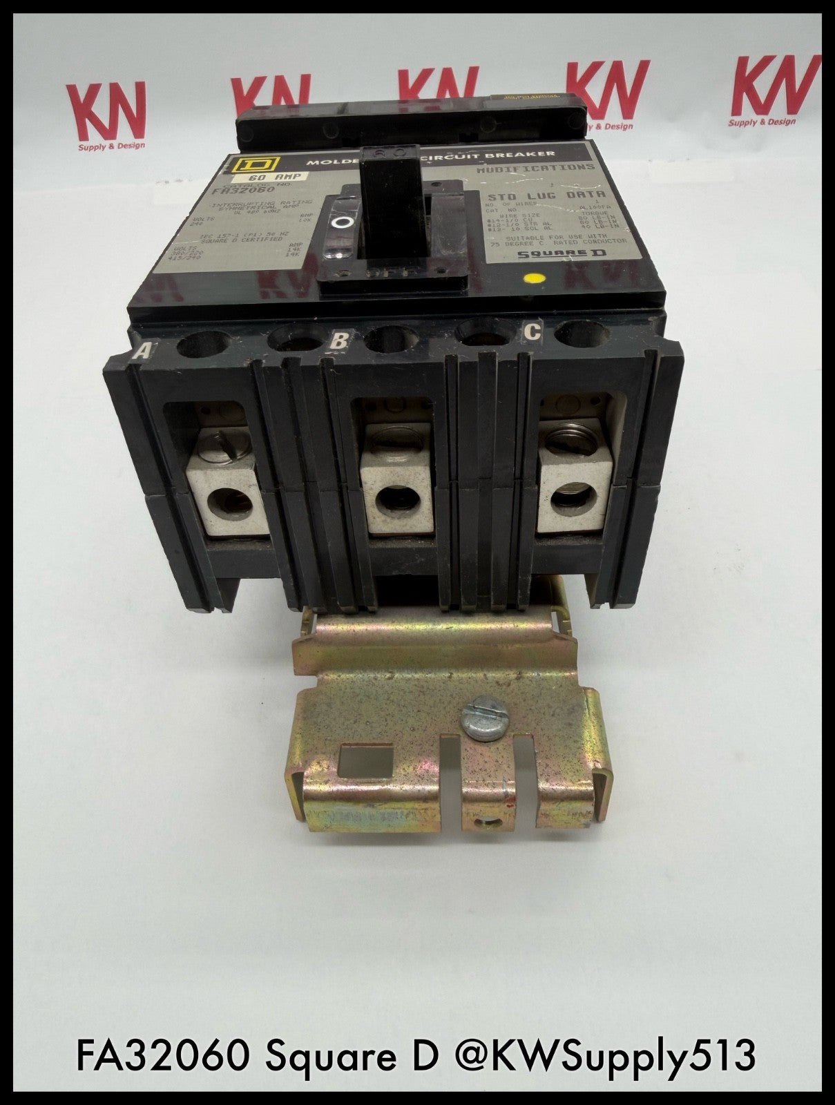 FA32060~Square D FA32060 60A 240V 3P 3PH 10KA I-Line Circuit Breaker-Used