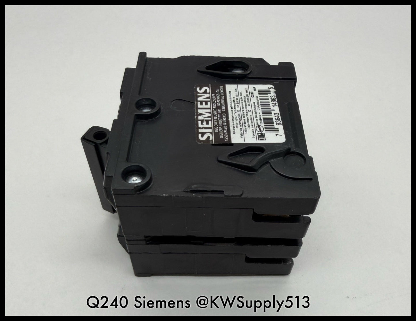 Q240~Siemens Q240 40A 2P 1PH 240VAC 10KA Circuit Breaker-Used
