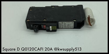 QO120CAFI ~ Sqaure D QO120CAFI MCCB 20A Arc Fault Circuit interrupter ~ Surplus